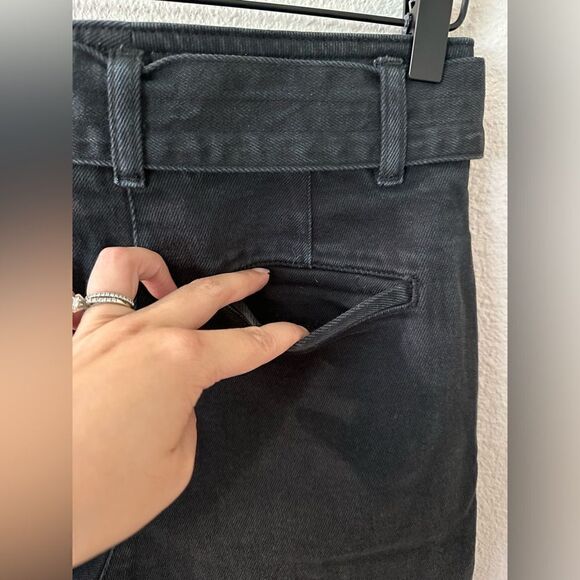 Aritzia Wilfred Free high-waisted Belted Tie Front Paper Bag Tapered Jeans 4 - Picture 9 of 9